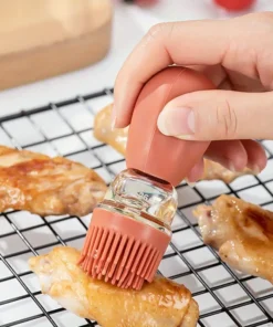 Oil Dispenser With Brush For Cooking, Kitchen Olive Oil Glass Bottle With Silicone Brush Squeeze Dropper - MegaEshop.PK