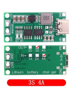 3S 4S Type-C To 8.4V 12.6V 16.8V Step-Up Boost LiPo Polymer Li-Ion Charger