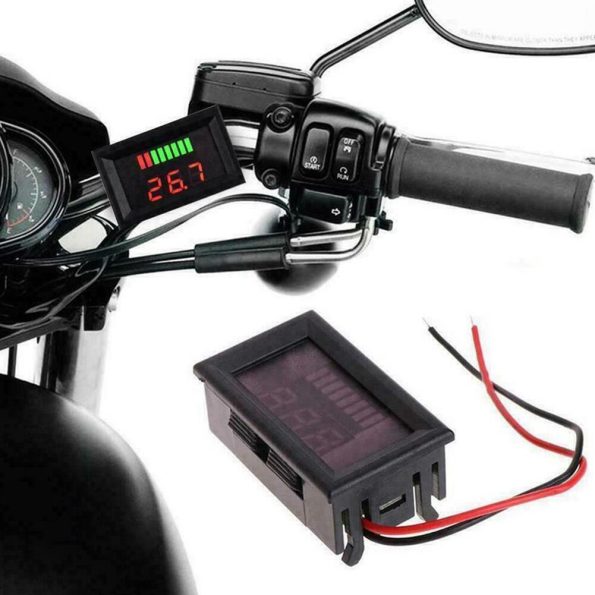 12V-72V Electric Bikes LED Digital Voltmeter Voltage Meter Battery