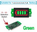 1s-8s 3-34V Lithium Battery Capacity Level Indicator