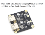 Dual 2 USB QC3.0 QC2.0 DC-DC Buck Converter Charging Step Down Module 6-32V 9V 12V 24V to Fast Quick Charger Circuit Board 3V 5V 12V-min