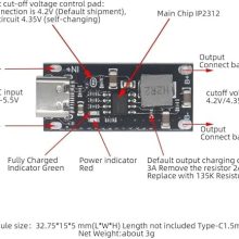 Type-C Lithium Battery Fast charging Module IP2312 3A