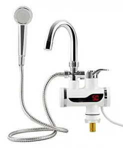 Mega Shop Instant Electric Hot Water Faucet with Shower & Temp Display