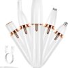 Women 4 in 1 Trimmer Pubic Hair Face Eyebrows Shavers Rechargeable Nose Hair Trimmer Arm Legs Underarm Eyebrows Electric Trimmer USB