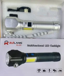 Ruilang RL-233 Rechargeable Torch Telescopic LED with Power Bank silver