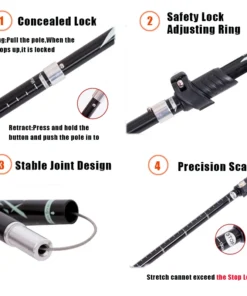 Folding Hiking Stick Anti-Shock BUBUDA Folding Hiking Stick & Trekking Pole