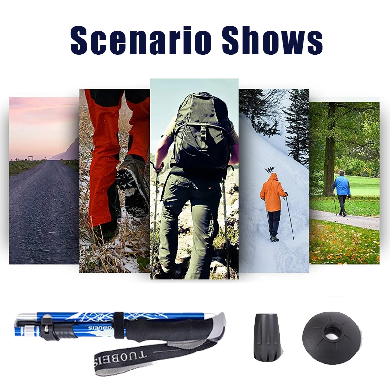 Folding Hiking Stick Anti-Shock Folding Hiking Stick Trekking