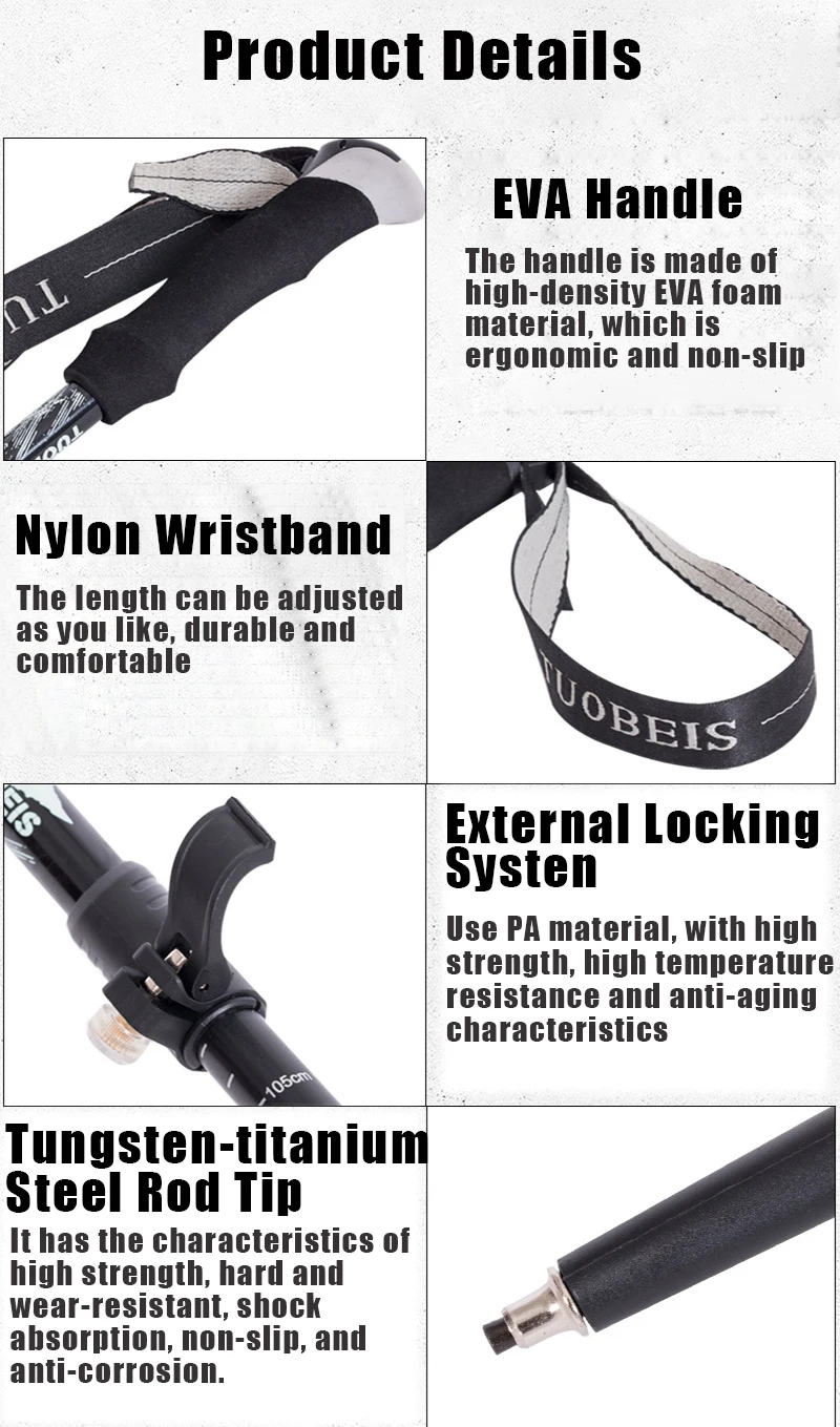 Folding Hiking Stick Anti-Shock Folding Hiking Stick Anti-Shock - Image 4